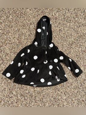 Girls toddler size 18 month coat jacket Carter's Polka Dot Hooded Pea Coat
